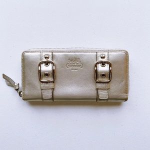 Coach Zoe Legacy Leather Double Buckle Wallet